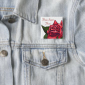 Ma Sweet mama Red Rose Vierkante Button 5,1 Cm (In situ)