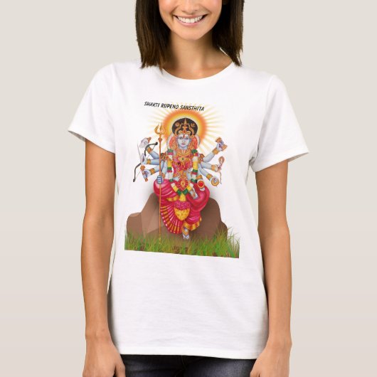 Maa Durga de macht T-shirt (Voorkant)