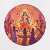 Maa Durga – Het hart van de Dussehra-feesten Labels (Design 1)