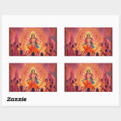 Maa Durga – Het hart van de Dussehra-feesten Rechthoekige Sticker (Vel)