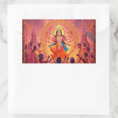 Maa Durga – Het hart van de Dussehra-feesten Rechthoekige Sticker (Tas)