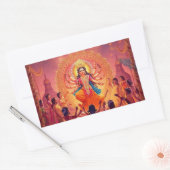Maa Durga – Het hart van de Dussehra-feesten Rechthoekige Sticker (Envelop)