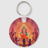Maa Durga – Het hart van de Dussehra-feesten Sleutelhanger (Voorkant)