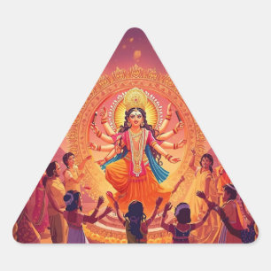 Maa Durga – Het hart van de Dussehra-feesten Sticker