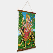 Maa Durga-poster Hangend Wandkleed (Gebogen)