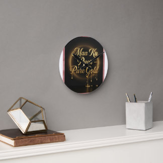 Maa Ka Pyar Puur Goud - Druppelend Goud Luxe Muur Ronde Klok