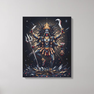 Maa Kali Geometrische Kunst Canvas Afdruk