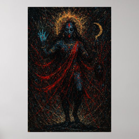 Maa Kali - Godin van de macht en bescherming kunst Poster (Voorkant)