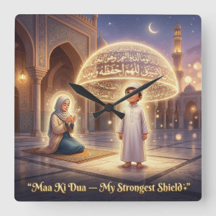 Maa Ki Dua Beschermingskoepel   Islamitische Moede Vierkante Klok