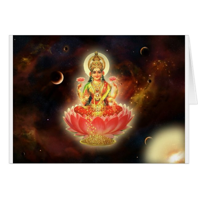 Maa Maha Lakshmi Devi Laxmi Goddess of Wealth (Voorkant Horizontaal)