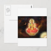 Maa Maha Lakshmi Devi Laxmi Goddess of Wealth Briefkaart (Voorkant / Achterkant)