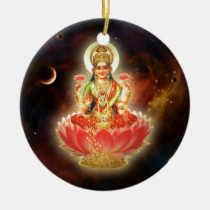 Maa Maha Lakshmi Devi Laxmi Goddess of Wealth Keramisch Ornament