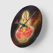 Maa Maha Lakshmi Devi Laxmi Goddess of Wealth Ronde Klok (Hoek)
