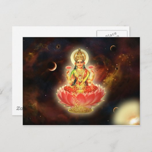 MAA MAHALAXMI DEVI INDIAN GODDESS OF WEALTH/FORTU BRIEFKAART (Voorkant / Achterkant)