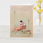 Maa Parvati en Ganesha Kaart (Gele Bloem)