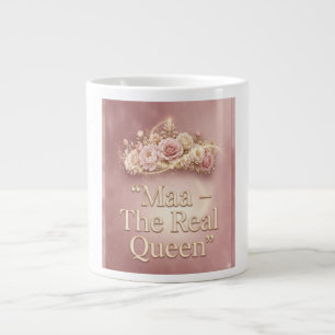 Maa The Real Queen - Bloemen Kroon Mok   Roze Roos