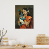 Maa Yashoda en het kleine Krishna Poster (Keuken)