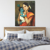 Maa Yashoda en Little Krishna Canvas Muurkunst Afdruk (Insitu (Slaapkamer))
