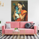 Maa Yashoda en Little Krishna Canvas Muurkunst Afdruk (Insitu (Woonkamer))