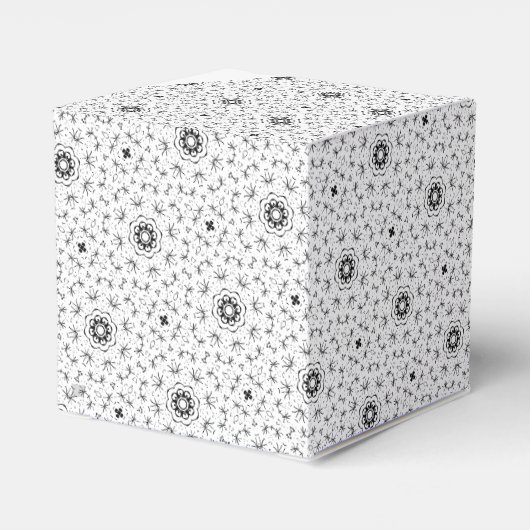 Maacah001 B&W abstracte doodle Bedankdoosjes (Achterkant)