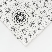 Maacah001 B&W abstracte doodle Fleece Deken (Hoek)