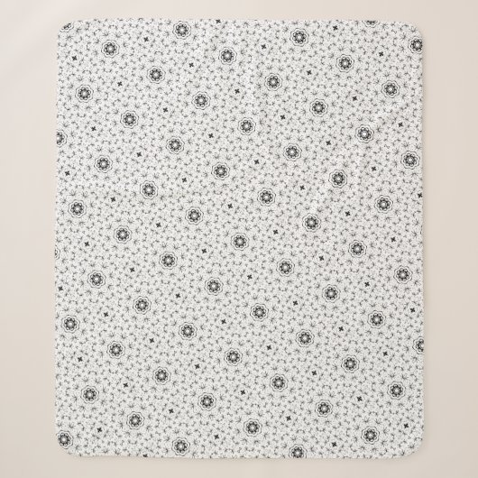 Maacah001 B&W abstracte doodle Sherpa Deken (Voorkant)
