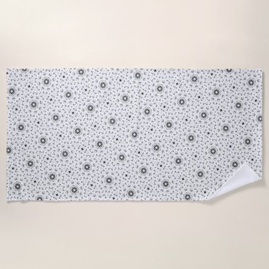 Maacah001 B&W abstracte doodle Strandlaken (Voorkant)