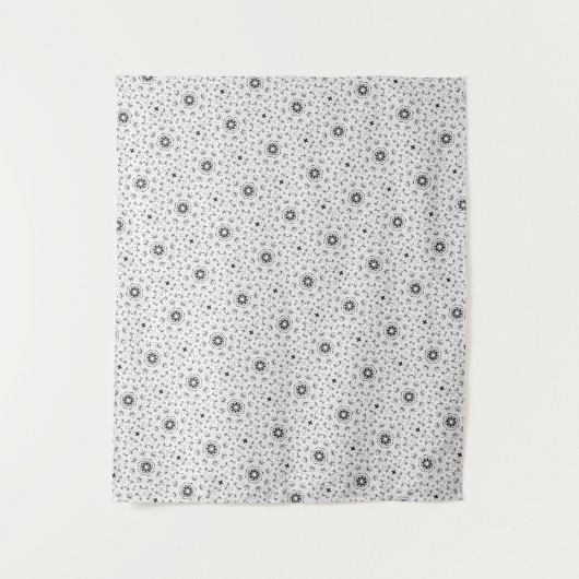 Maacah001 B&W abstracte doodle Wandkleed (Voorkant)