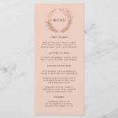 Maag van de gouden loof met een monogram. bruiloft menu (Voorkant)