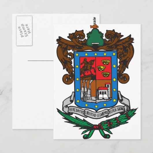 Maag van de wapens Michoacan Officiële Mexico Symb Briefkaart (Voorkant / Achterkant)