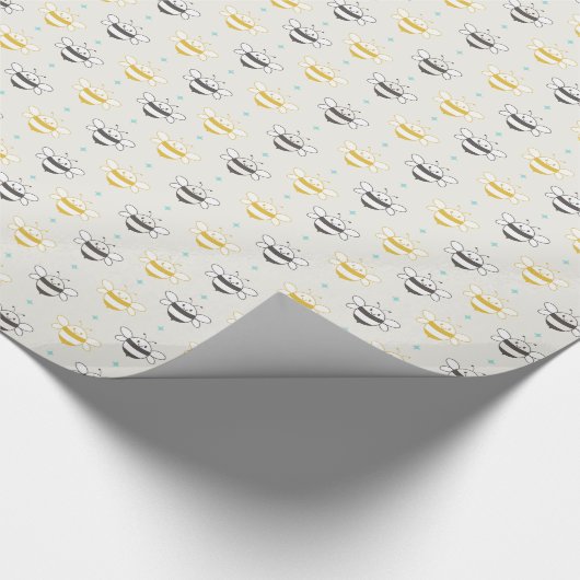 Maagbare bijen Ivory White Cadeaupapier (Hoek)