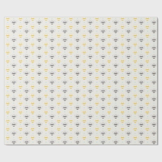 Maagbare bijen Ivory White Cadeaupapier (Vlak)