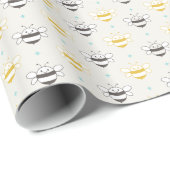 Maagbare bijen Ivory White Cadeaupapier (Rol Hoek)