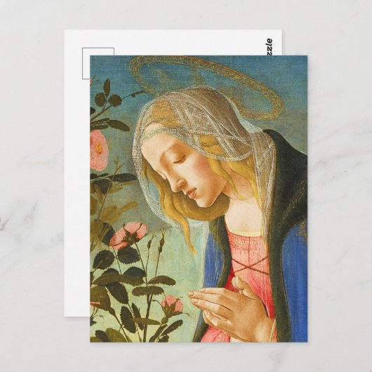 MAAGD AANBIDT SLAPEND CHRISTUSKIND BRIEFKAART (Voorkant / Achterkant)