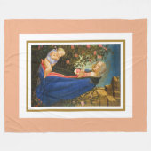 MAAGD AANBIDT SLAPEND CHRISTUSKIND FLEECE DEKEN (Voorkant (Horizontaal))