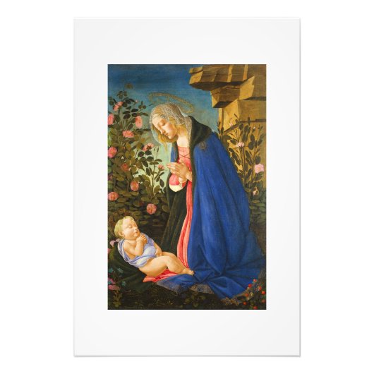 MAAGD AANBIDT SLAPEND CHRISTUSKIND FOTO AFDRUK (Voorkant)