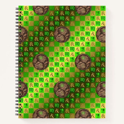 Maagd & Aard Draak Spiraal Notebook Notitieboek (Voorkant)