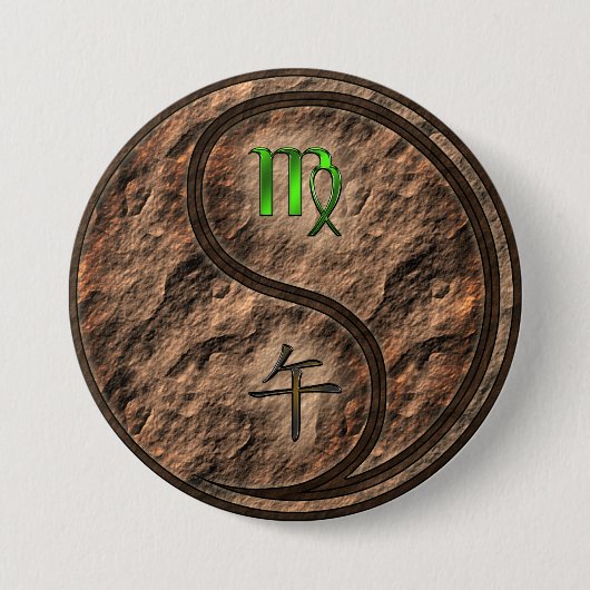 Maagd & Aard Paard Ronde Button 7,6 Cm (Voorkant)