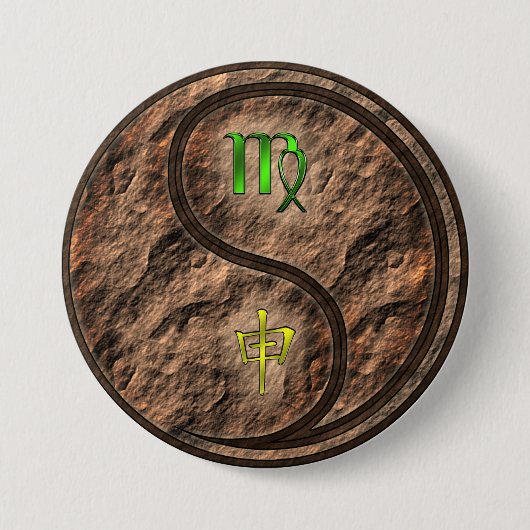 Maagd & Aardenaap Ronde Button 7,6 Cm (Voorkant)