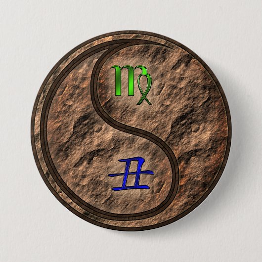 Maagd & Aardse Os Ronde Button 7,6 Cm (Voorkant)