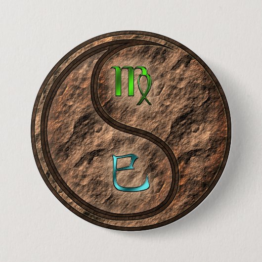 Maagd & Aardslang Ronde Button 7,6 Cm (Voorkant)