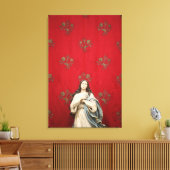 Maagd beeld in een Spaccanapoli-kerk, Napels Canvas Afdruk (Insitu (Woonkamer))