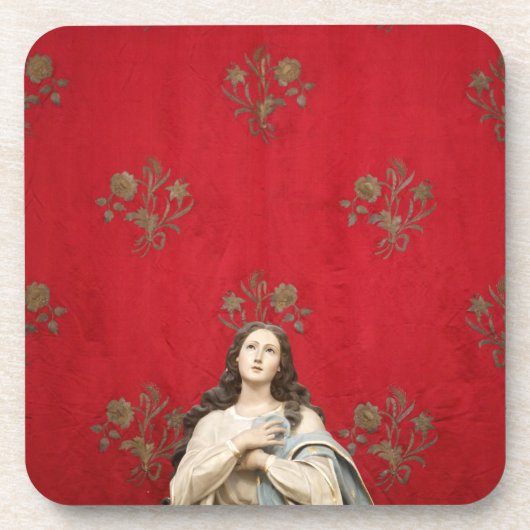 Maagd beeld in een Spaccanapoli-kerk, Napels Drankjes Onderzetter (Voorkant)