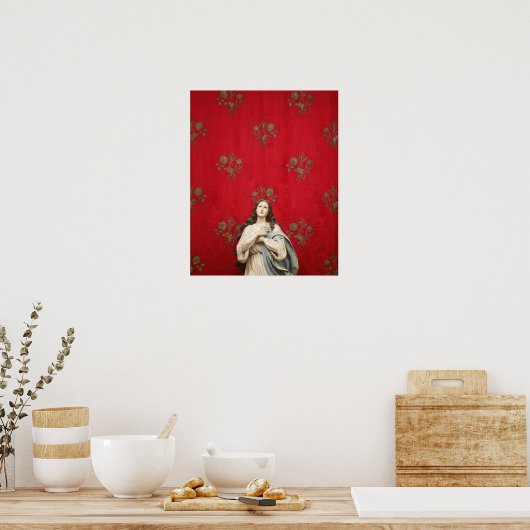 Maagd beeld in een Spaccanapoli-kerk, Napels Poster (Keuken)