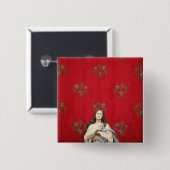 Maagd beeld in een Spaccanapoli-kerk, Napels Vierkante Button 5,1 Cm (Voorkant /achterkant)