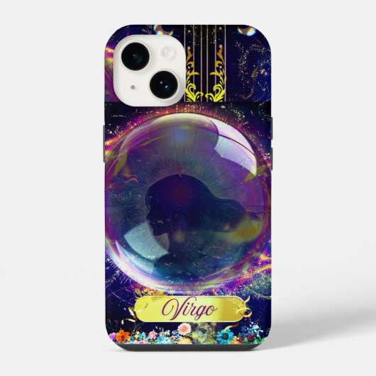 Maagd, blauw iPhone hoesje (Achterkant)