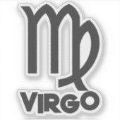 Maagd Bold Zodiac Teken Horoscoop Aangepaste Tekst Sticker (Voorkant)