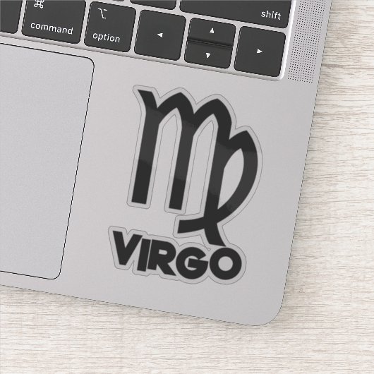 Maagd Bold Zodiac Teken Horoscoop Aangepaste Tekst Sticker (Detail)