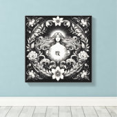 Maagd Botanische Godin Ets Wand Decor Canvas Afdruk (Insitu (Houten vloer))