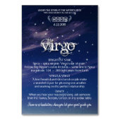 Maagd Centerpiece Tafel Kaart (Voorkant)